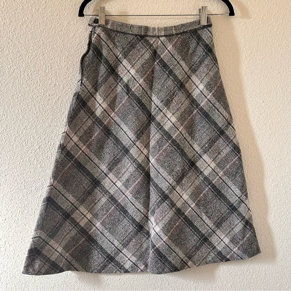 Queens Way to Fashion VTG Flannel Midi A-line Skirt Women Size Small